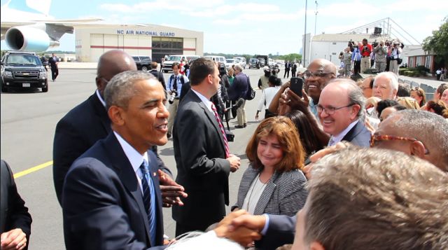 Eric Montgomery Greets President Obama