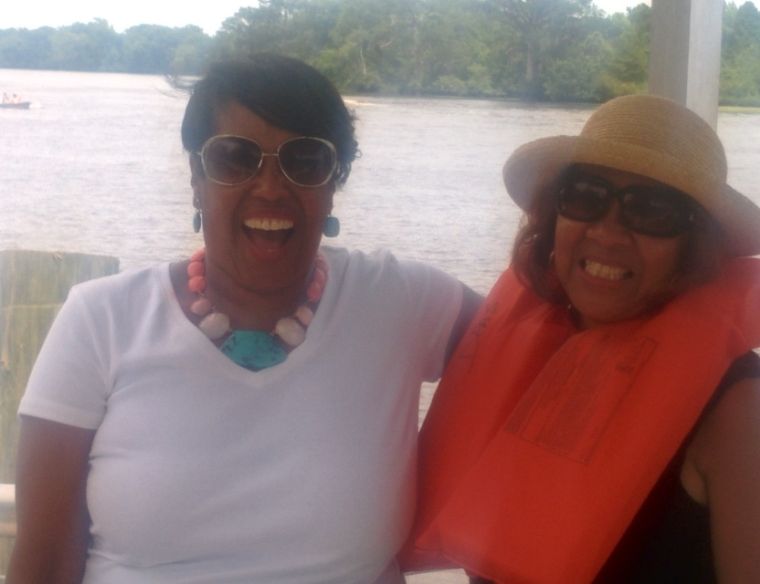 Kim Martin and her mother