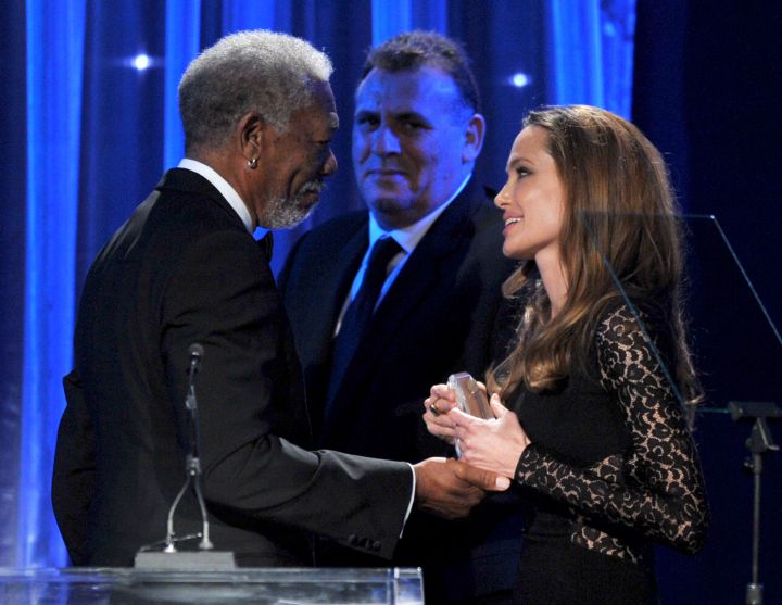 Morgan Freeman and Angelina Jolie