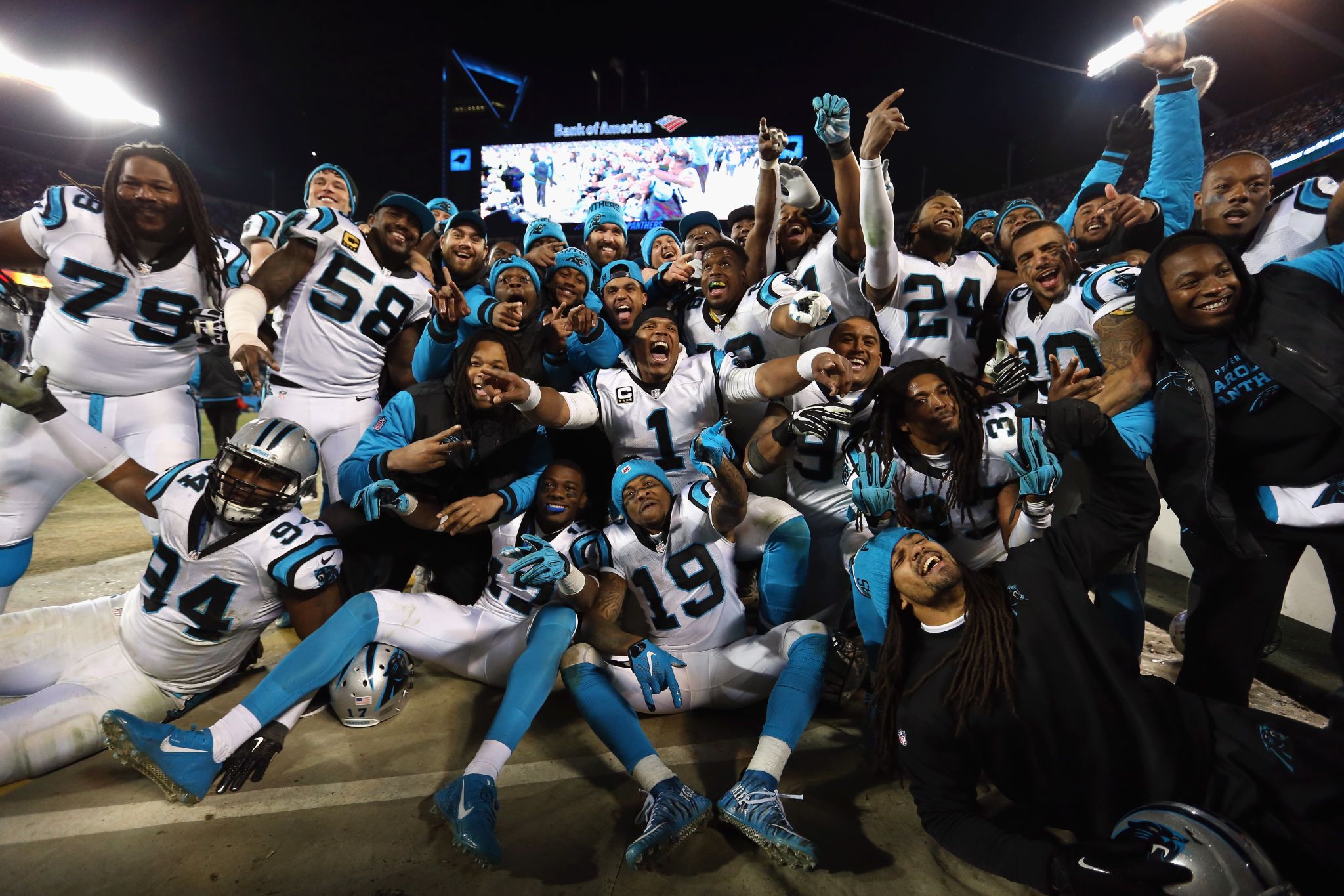 Best Photos Of Carolina Panthers Celebrating Going To The Super Bowl Praise 100.9