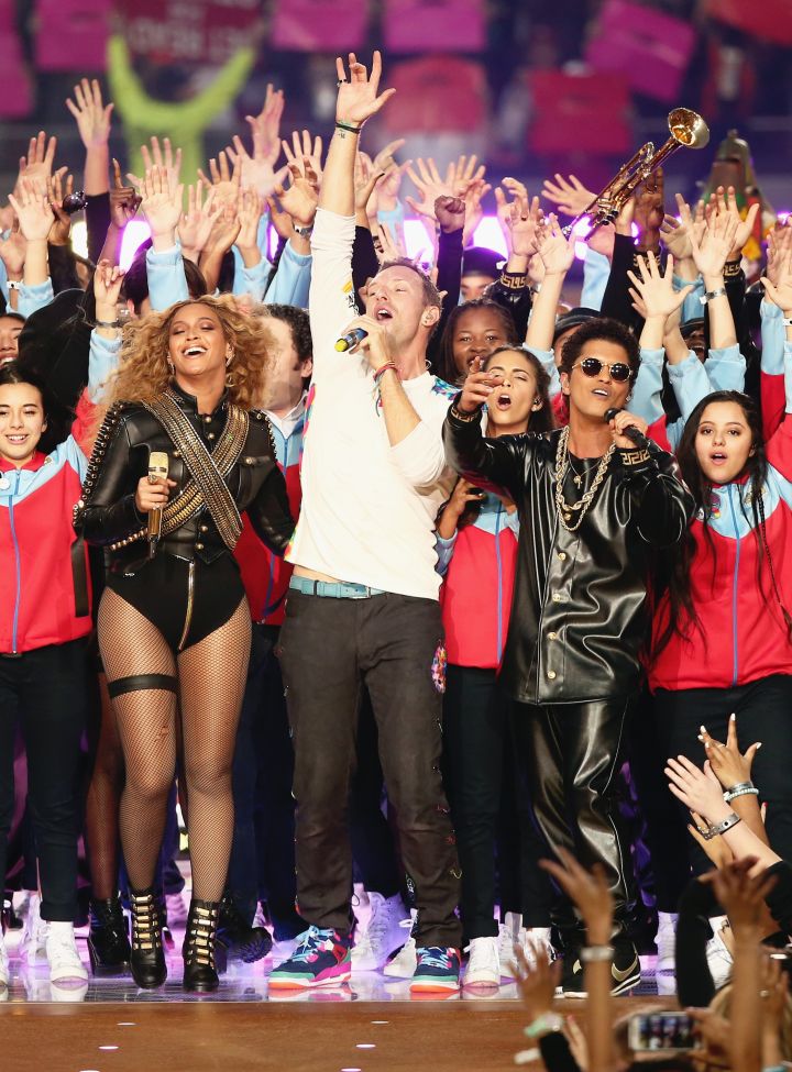 Coldplay, Beyonce and Bruno Mars