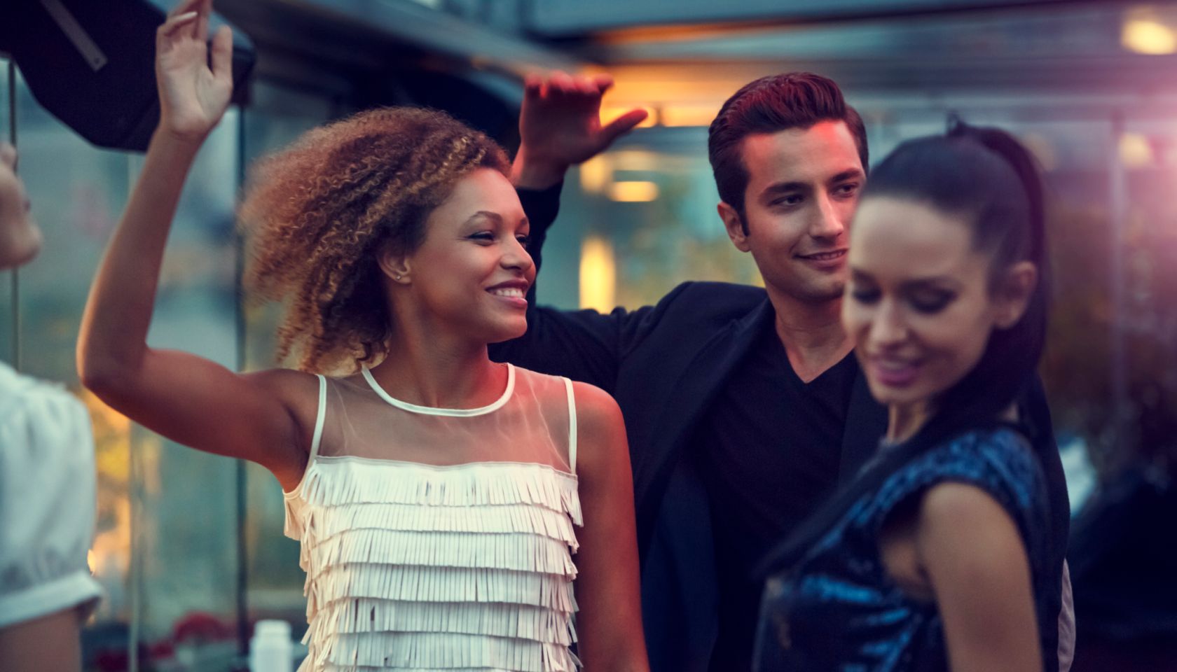 Friends having fun at the nightclub