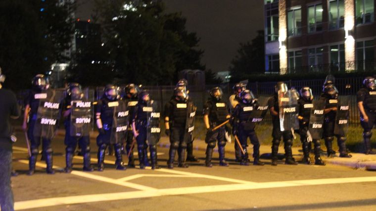 Police Prevent Protestors From Getting On I-277