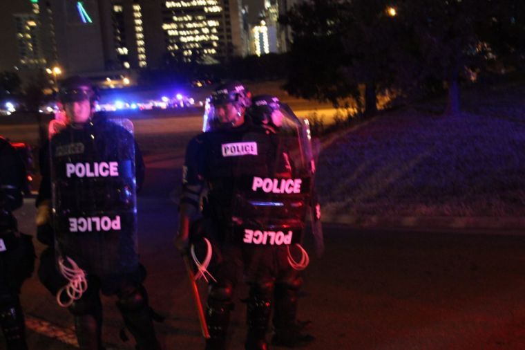 Police Prevent Protestors From Getting On I-277