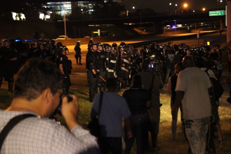 Police Disperse Protestors On I-277