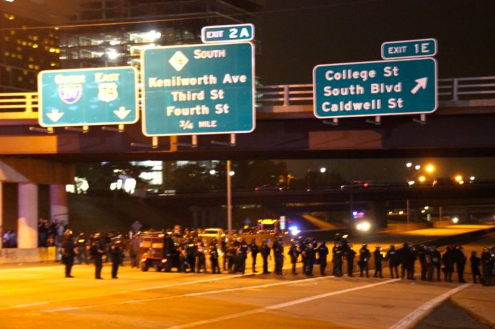 Police Disperse Protestors On I-277