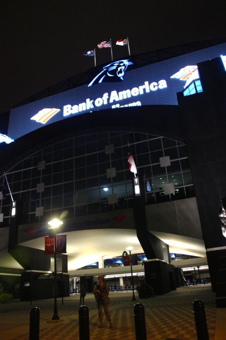 Protestors March To Bank of America Stadium