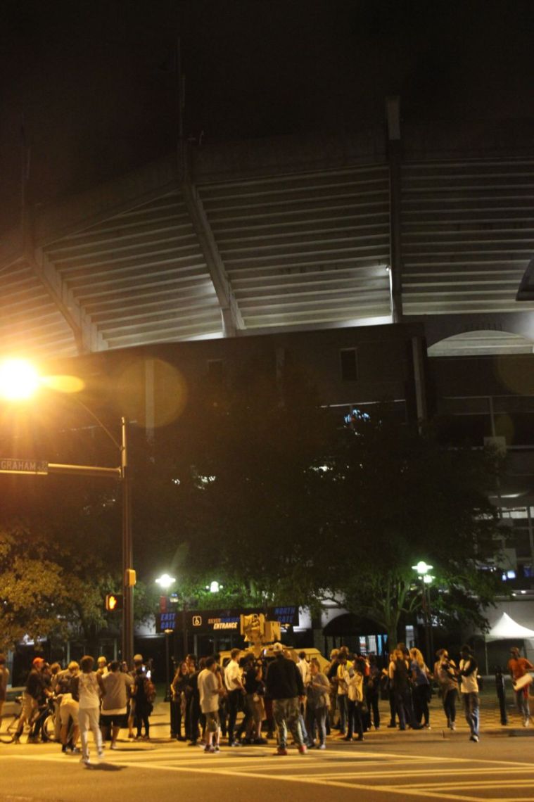 Protestors March To Bank of America Stadium