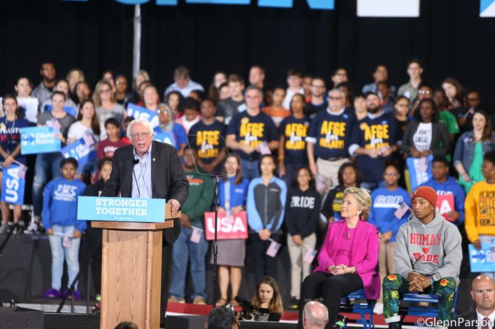 Bernie Sanders at Hillary Clinton Rally In Raleigh