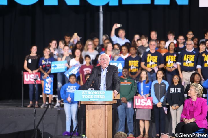 Bernie Sanders at Hillary Clinton Rally In Raleigh