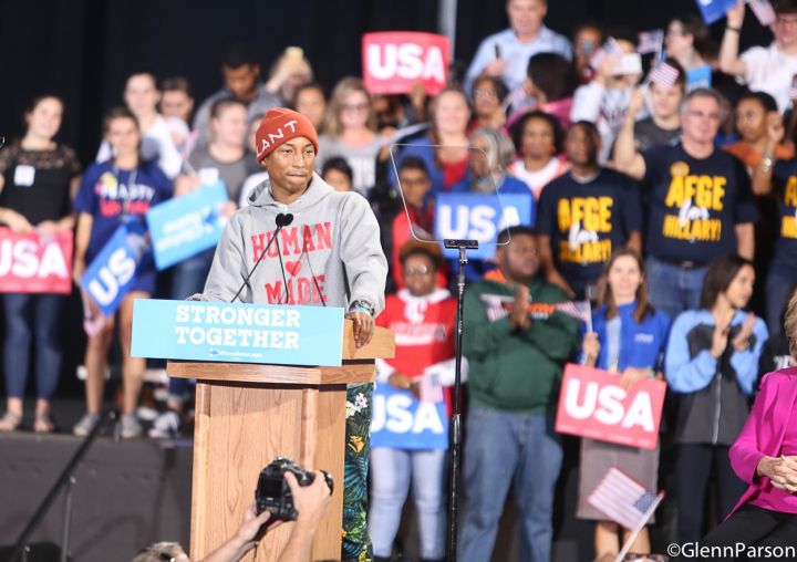 Pharrell at Hillary Clinton Rally In Raleigh