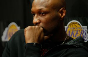 Lakers forward Lamar Odom refelcts on the season while answering questions from reporters about the