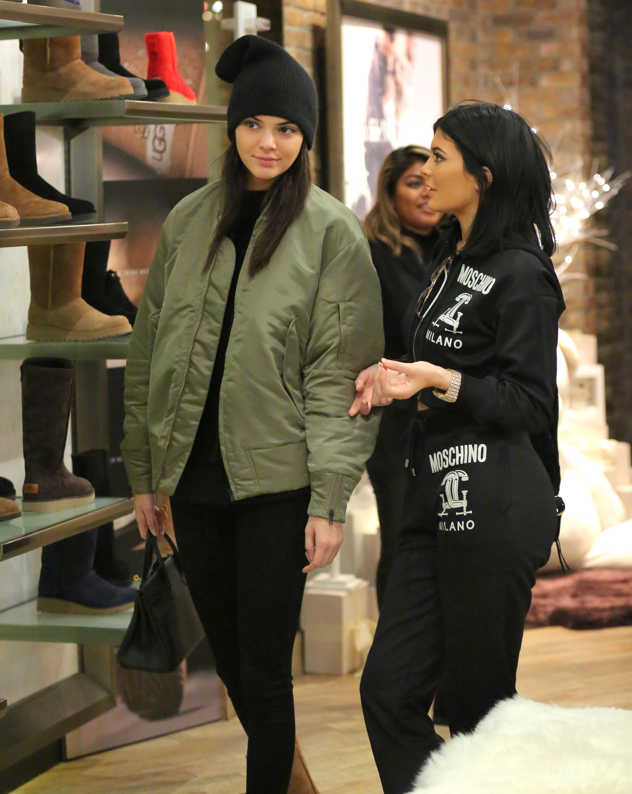 Kylie Jenner and Kendall Jenner at the UGG store in NYC