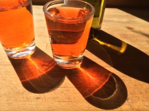 High Angle View Of Beer Glasses On Table