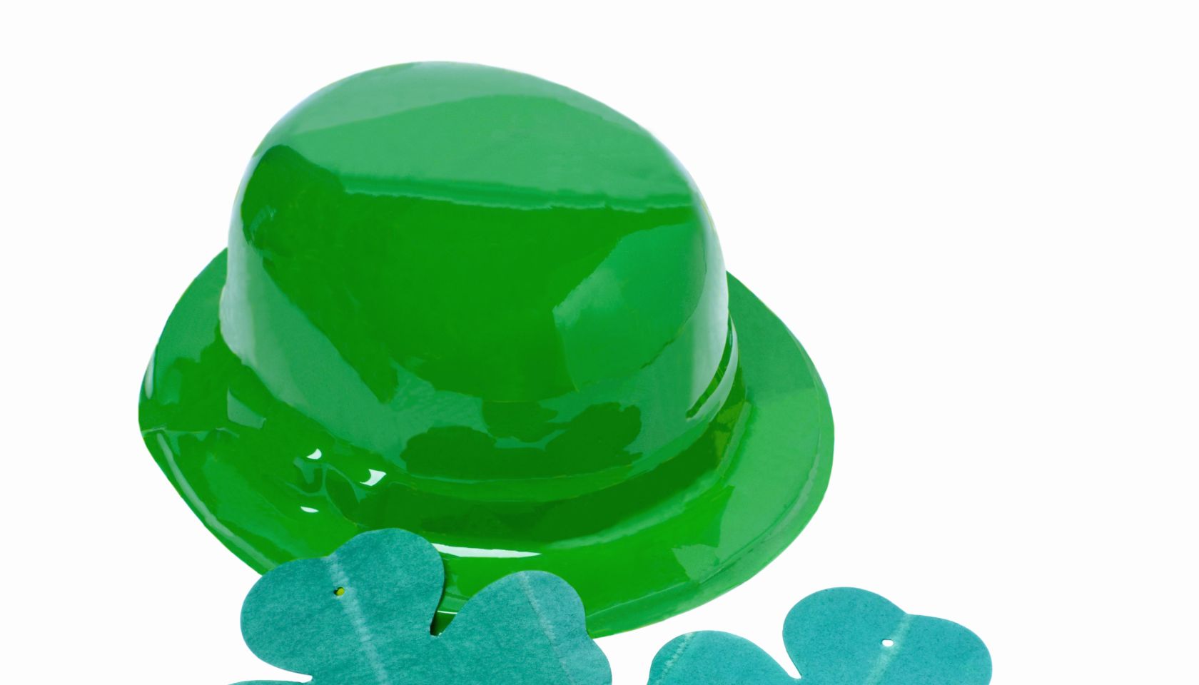 close-up of a St. Patrick's day hat and shamrock