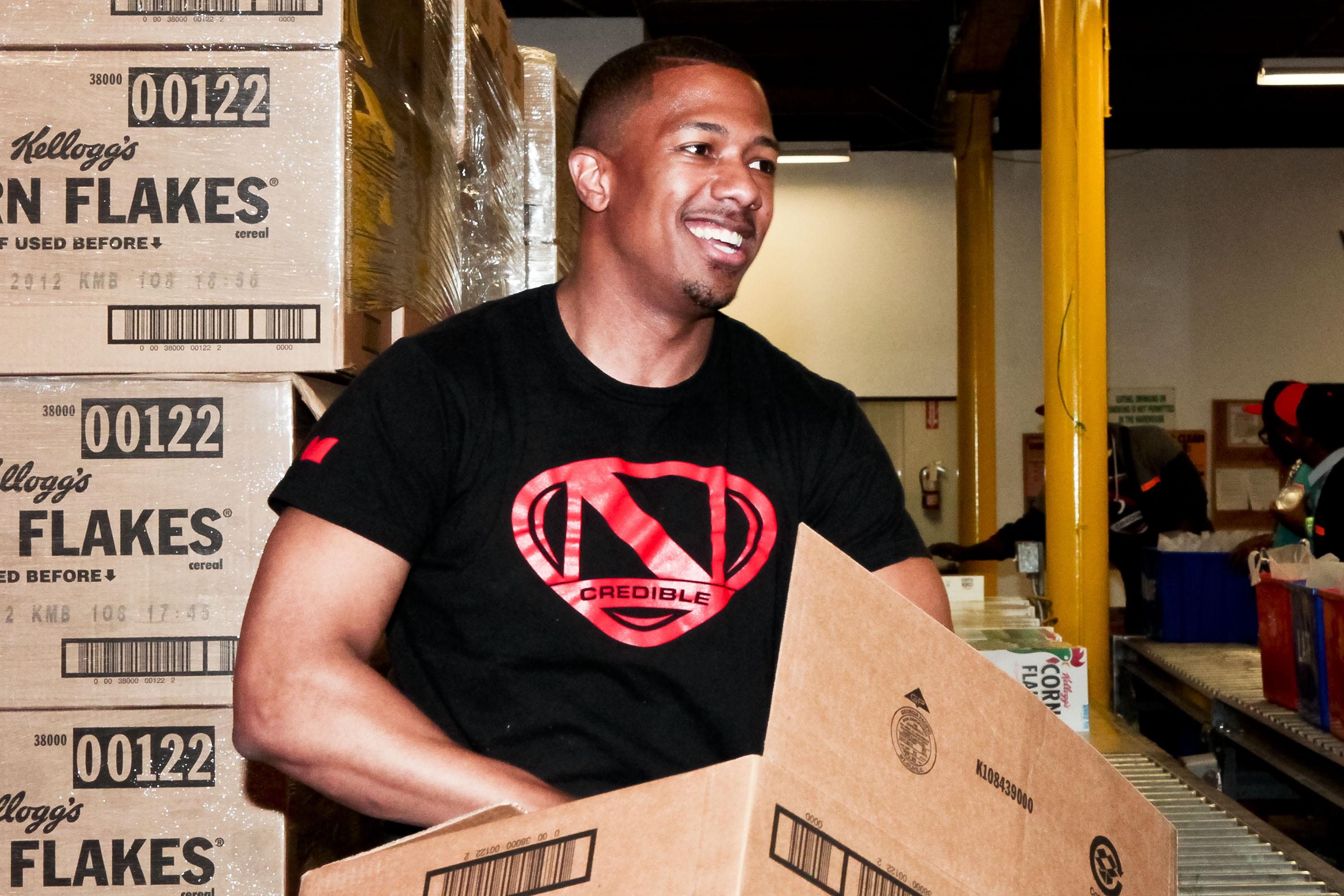 Nick Cannon Visits The Los Angeles Regional Food Bank