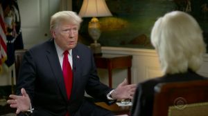 President Donald Trump during an appearance on CBS' '60 Minutes.'