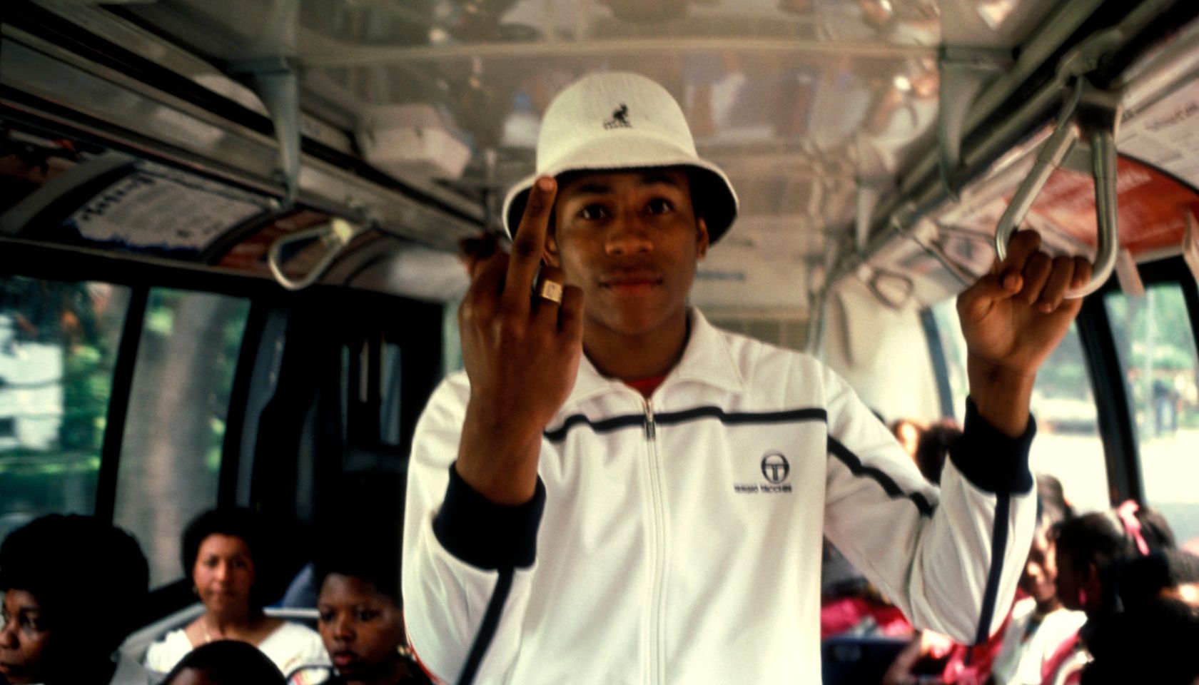LL Cool J riding the bus, Queen's New York USA 1985