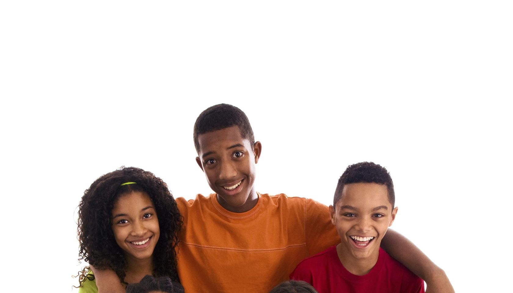 Group of teenagers embracing