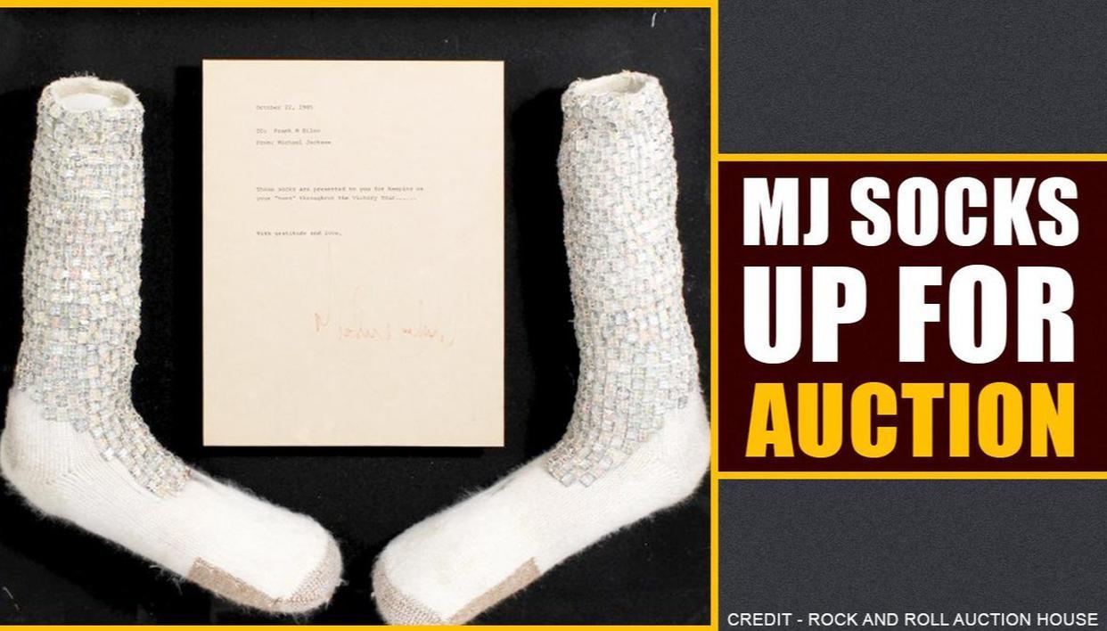 Michael Jackson's socks from his first on-stage moonwalk are up for auction.