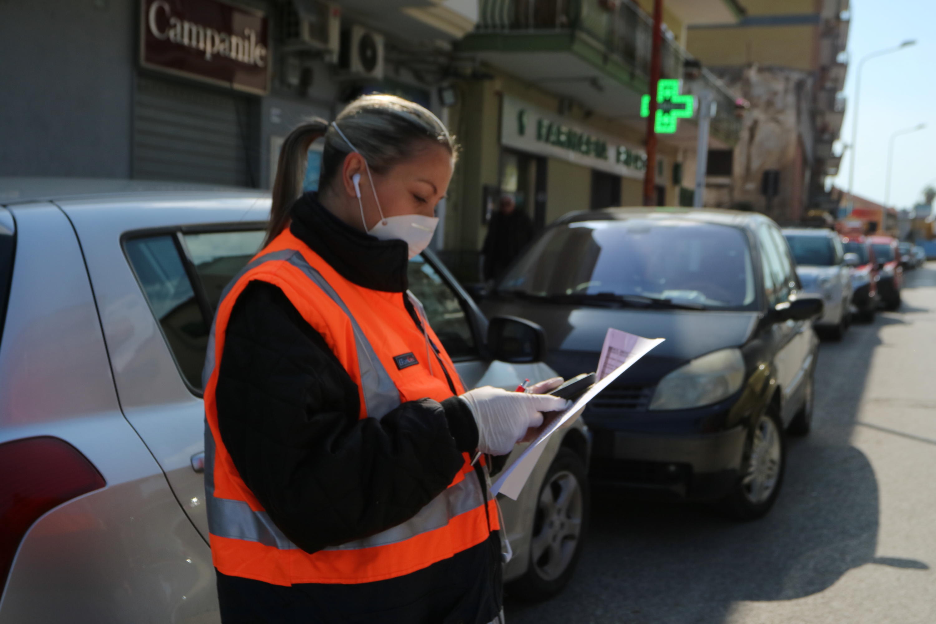 Daily scenes in the town of Arzano in Naples as Italy shuts all retailers except food stores and pharmacie