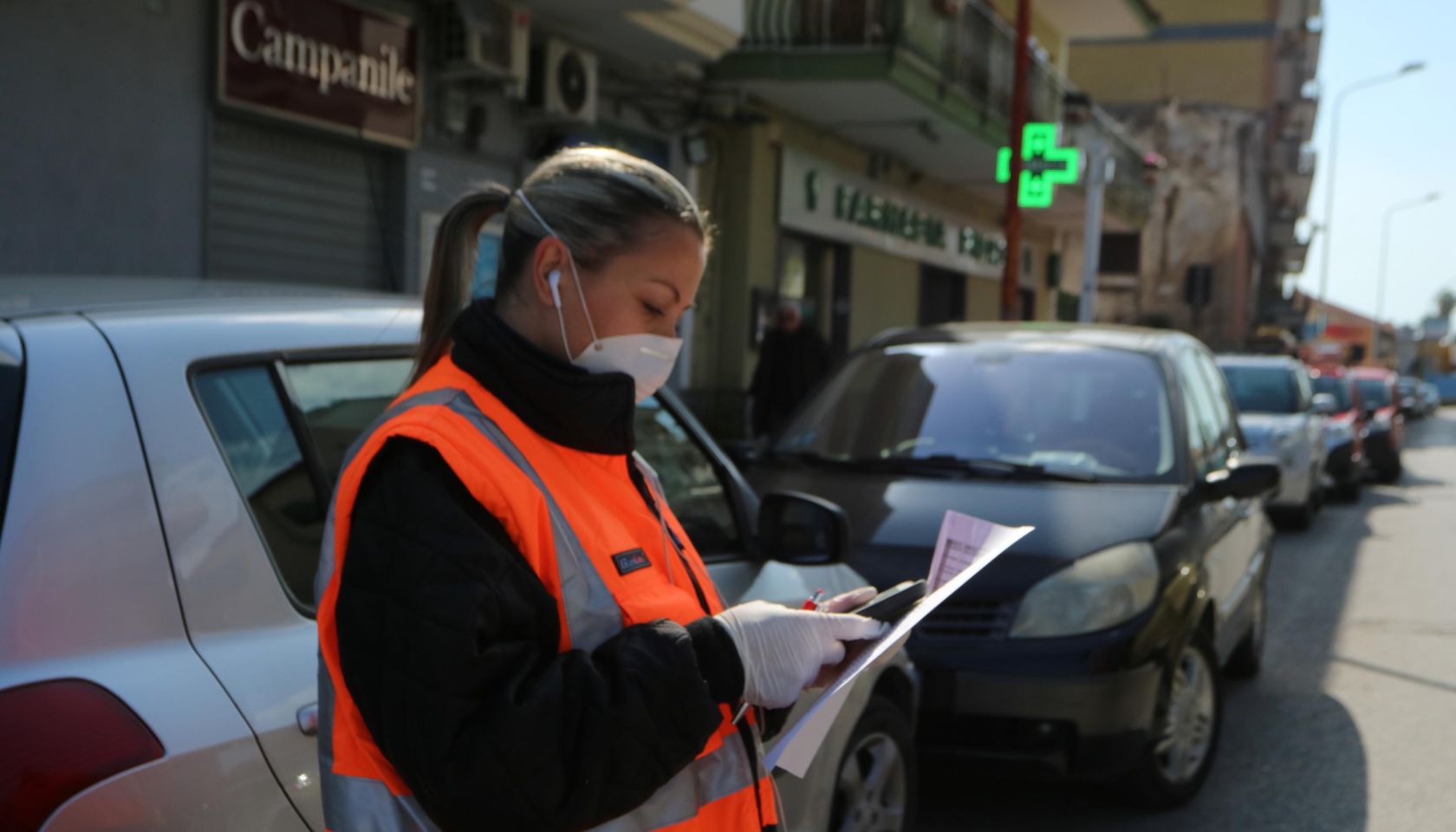 Daily scenes in the town of Arzano in Naples as Italy shuts all retailers except food stores and pharmacie