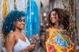 Young women enjoying the brazilian Carnaval