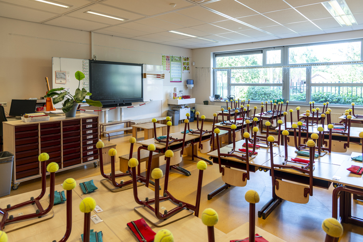 Empty classroom in a elementary school..