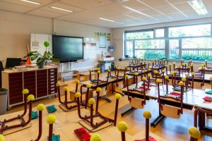 Empty classroom in a elementary school..