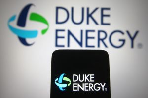 In this photo illustration the Duke Energy logo of an US...