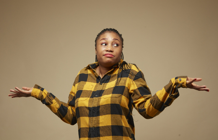 Desperate black young woman.