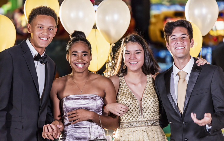 Teenagers having fun at prom