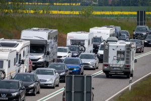 Vacation traffic jam in the north