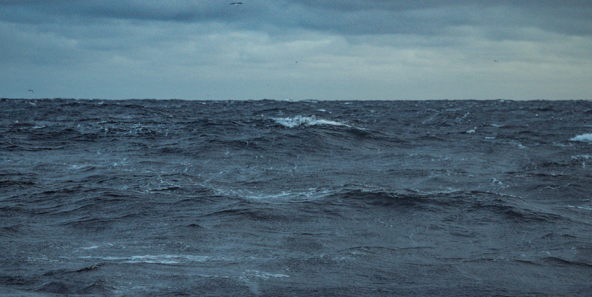 Rough sea and waves of the ocean from a boat
