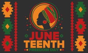 Juneteenth Independence Day. Freedom or Emancipation day. Annual american holiday, celebrated in June 19. African-American history and heritage. Poster, greeting card, banner and background. Vector