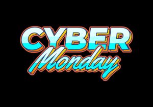 Cyber monday. text effect in blue gradient color