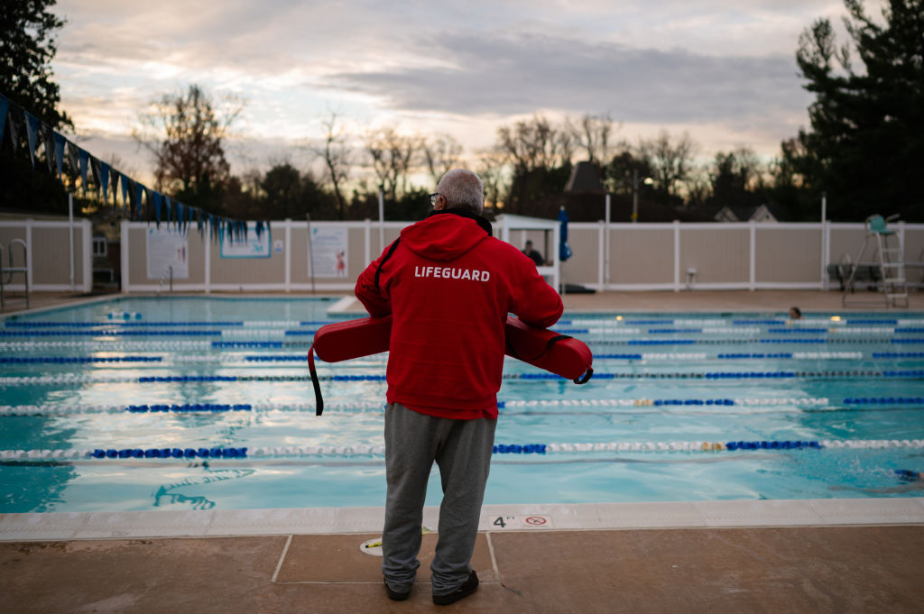 People Swimming Outside in the Winter at the Bethesda-Chevy Chase YMCA