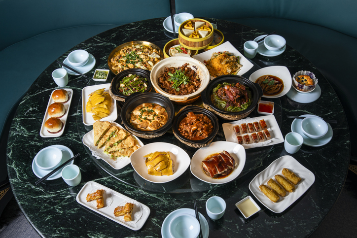 A table of Chinese food