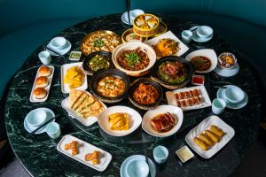 A table of Chinese food