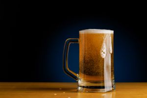 Beer on the bar: Refreshing brew on a table