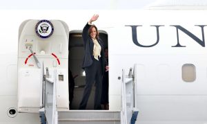 Vice President of the United States, Kamala Harris, LAX, departure, Pride month.