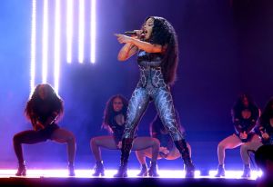 Megan Thee Stallion performs during the Hot Girl Summer Tour at Crypto.com Arena in Los Angeles