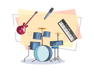 Musical instruments vector illustration set