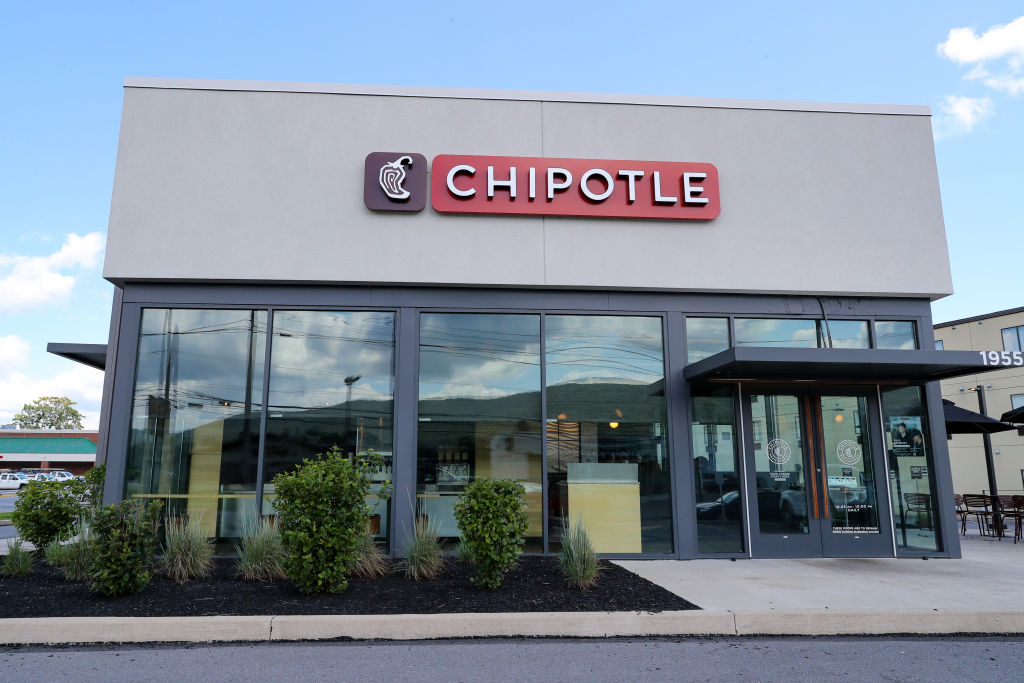 An exterior view of a Chipotle Mexican Grill restaurant.