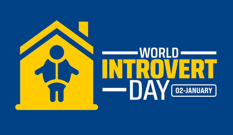 World introvert day background banner or poster design template. observed every year in January. Holiday concept. Use to any Template, card, poster, placard, template.