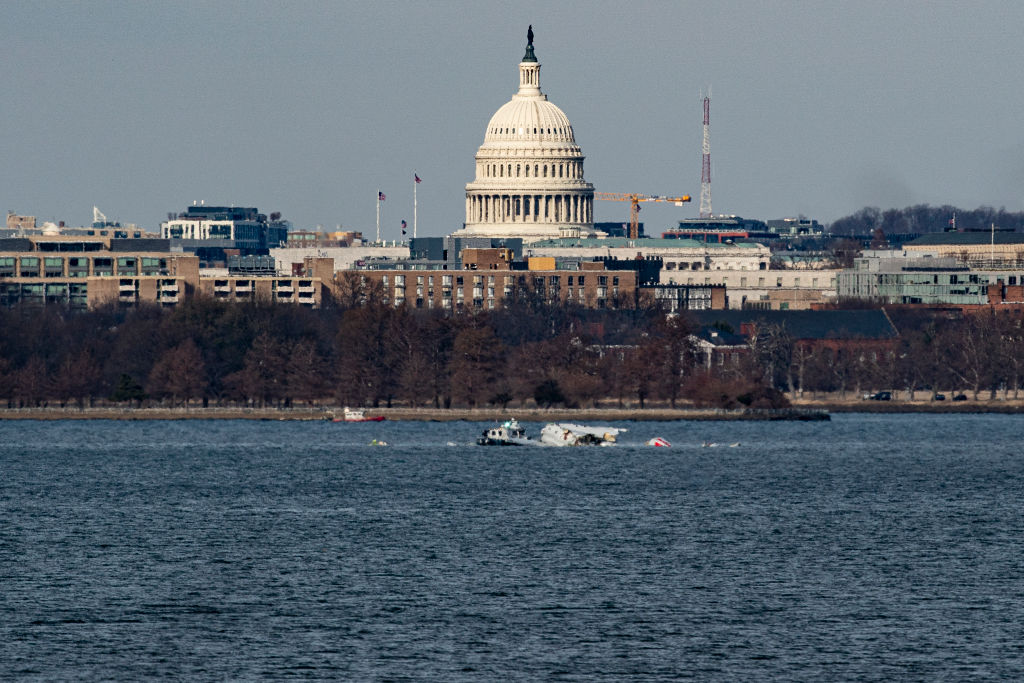 American Airlines Plane And Black Hawk Helicopter Crash Near Reagan National Airport