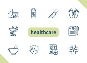 Healthcare icons. Health care, hospital, medical vector icon set
