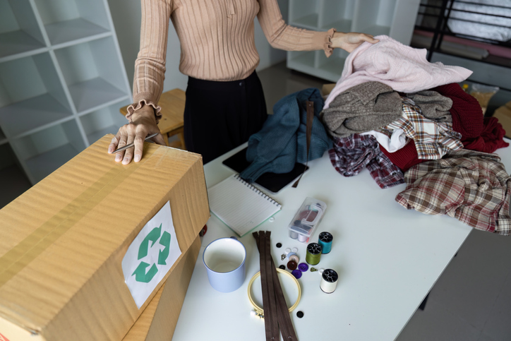 Recycling event clothing donation drive at local community center engaging environment sustainable practices for eco-conscious individuals