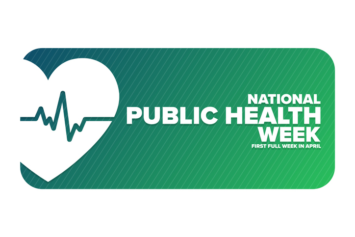National Public Health Week. First Full Week in April. Holiday concept. Template for background, banner, card, poster with text inscription. Vector EPS10 illustration.