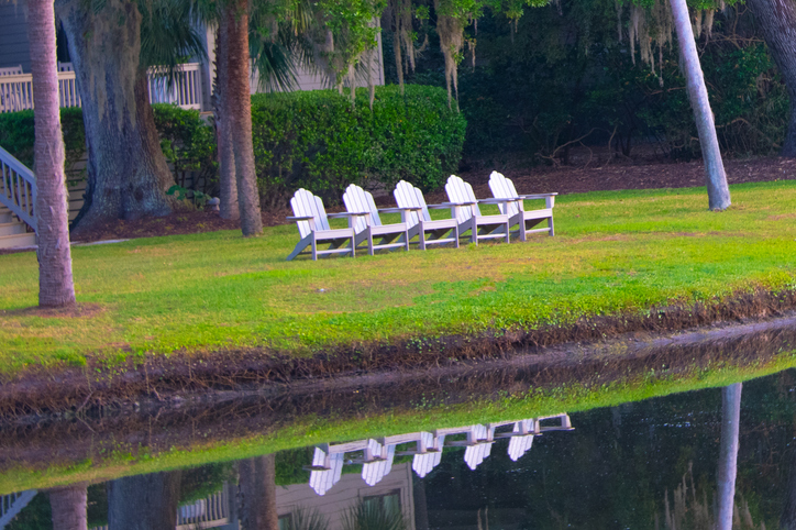 Lawn Chairs with a Lagoon view-Hilton Head, South Carolina